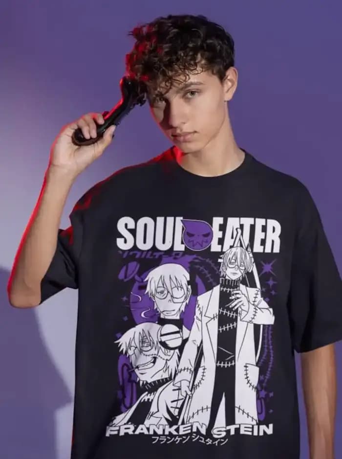 Chemise Mangeur d'Âme Maka Albarn, Vêtements de Dessin Animé, Franken stein