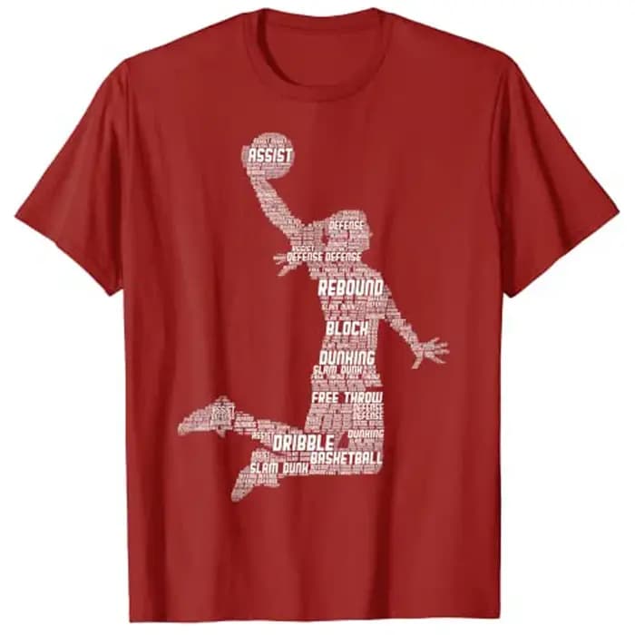 T-shirt graphique de basket-ball pour filles et femmes