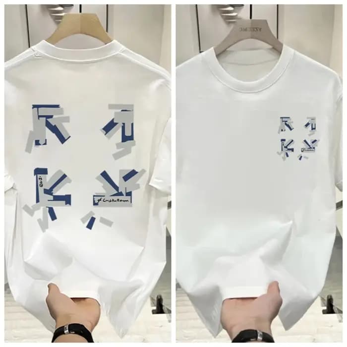 T-shirt à manches courtes en coton pur respirant et absorbant la transpiration pour homme, style déc