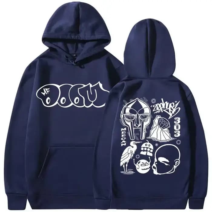 Rappeur Mf Doom Madvillain métal visage graphique imprimé sweat à capuche hommes femmes Hip Hop mode
