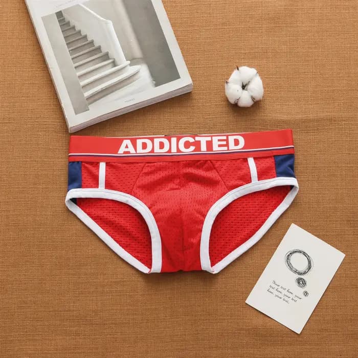 Addicted hommes sexy taille basse respirant maille de glace confortable mode slips