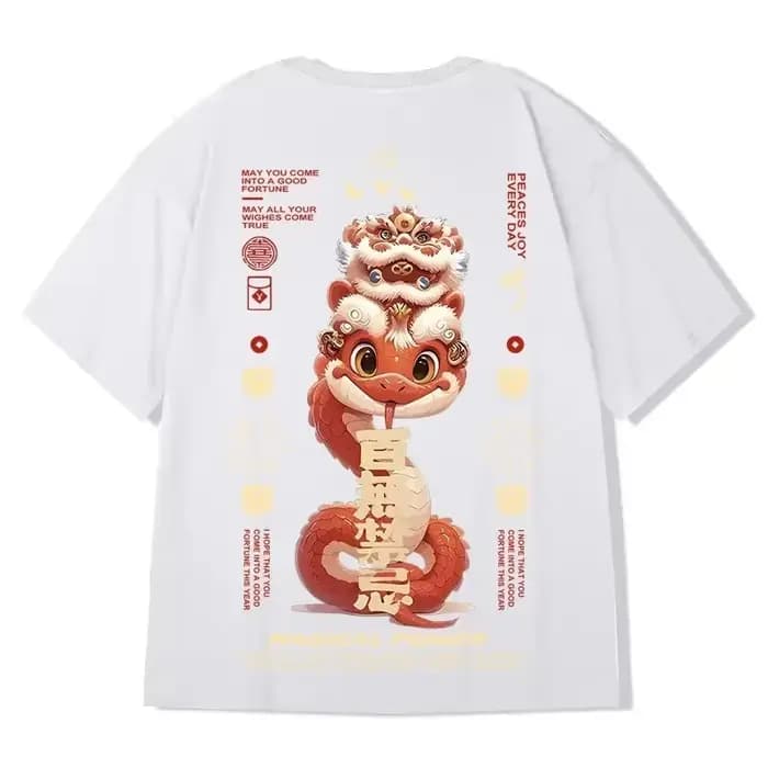 T-shirts imprimés serpent dessin animé Kawaii pour homme