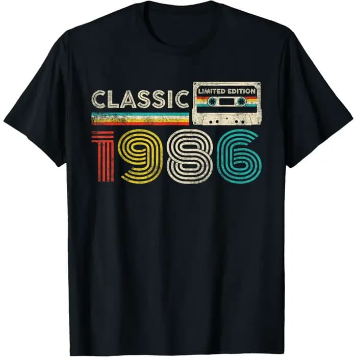 40 ans Vintage né en 1986 drôle 40th anniversaire cadeaux t-shirts hommes Streetwear t-shirt à manches courtes unisexe vêtements amples