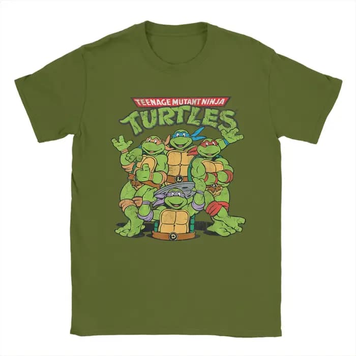 T-shirts classiques à logo rétro des tortues ninja pour hommes