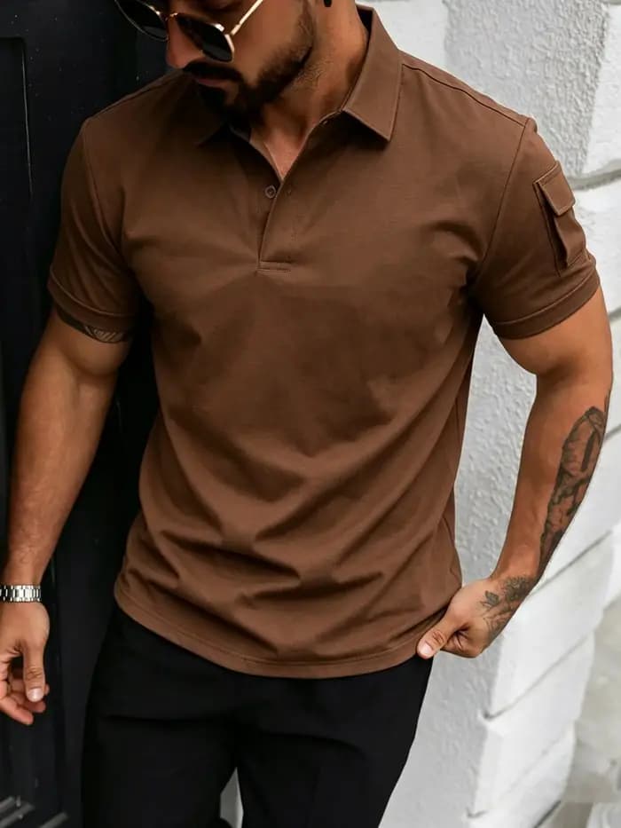 Vêtements décontractés pour homme, polo ample uni pour l'été, nouveau modèle surdimensionné, manches