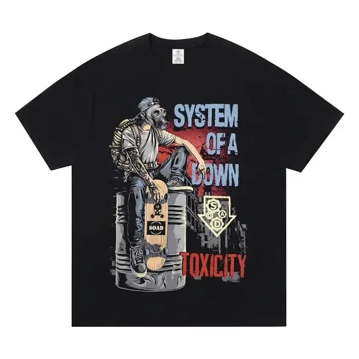 T-shirt à manches courtes du groupe System of A Down, T-shirt unisexe décontracté pour femmes et hom