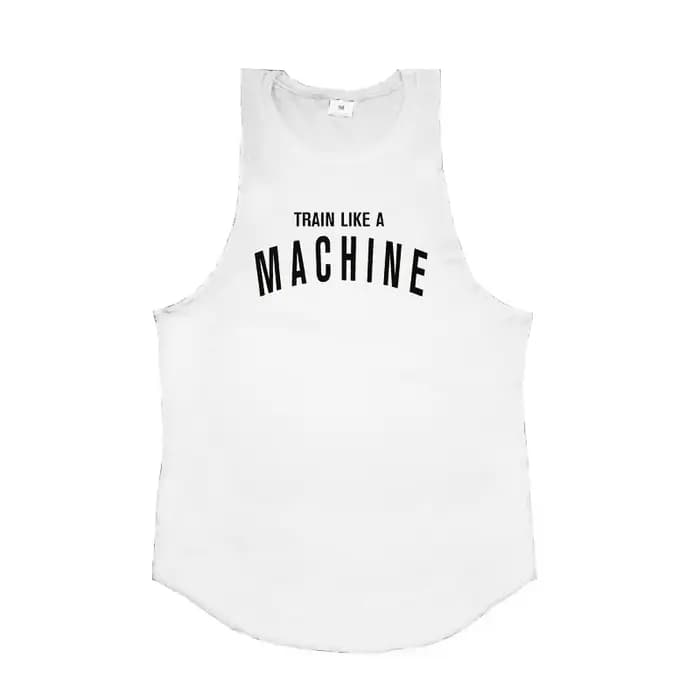 TRAIN LIKE A MACHINE Débardeur de musculation en coton pour hommes, Singlets d'entraînement, vêtemen
