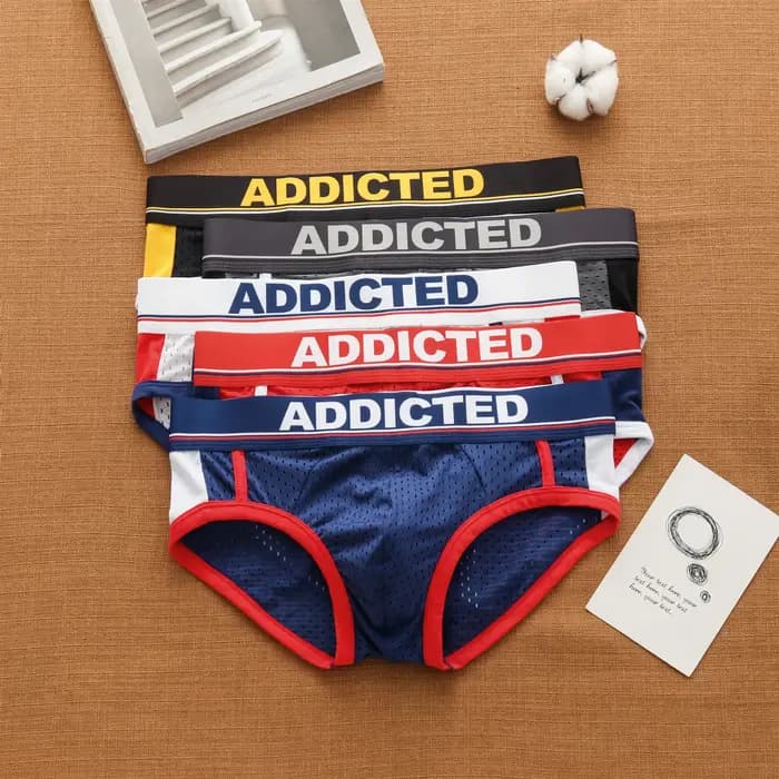 Addicted hommes sexy taille basse respirant maille de glace confortable mode slips