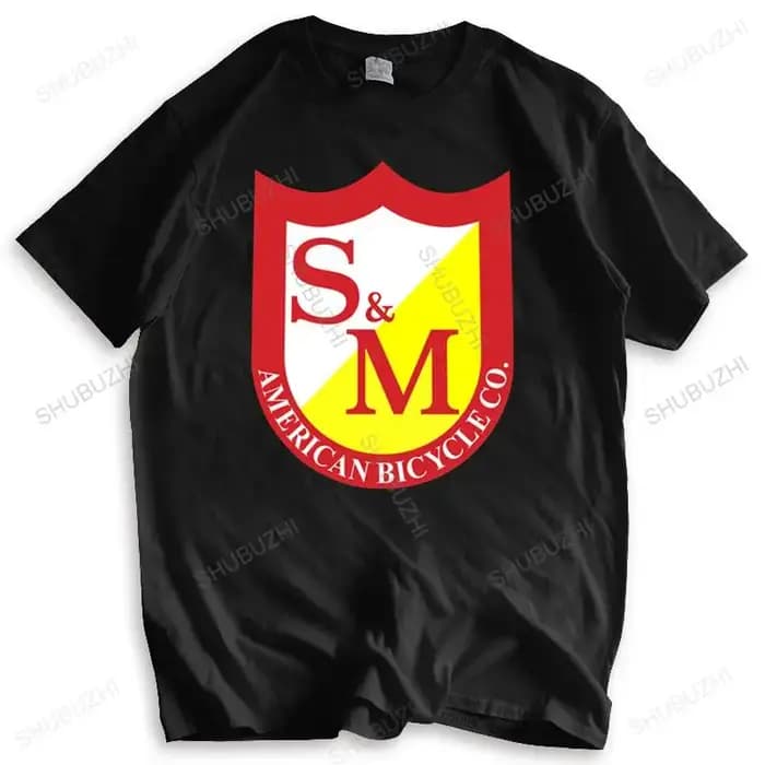 T-shirt en coton avec logo de vélo Bmx S & M-Box pour hommes