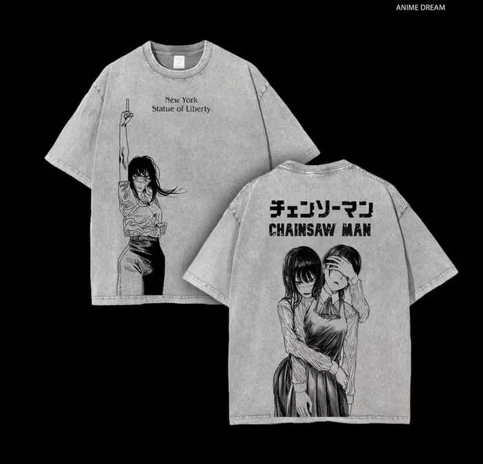 Mitaka Asa tronçonneuse homme Manga T-Shirt Vintage lavé mode Y2k T-Shirt pour vêtements pour hommes