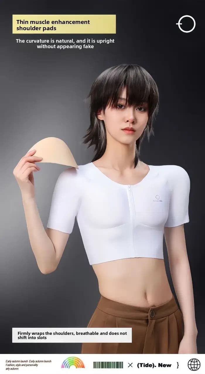 Chemise musculaire musculation amélioration de la poitrine maillot de corps de Compression sans couture réaliste faux