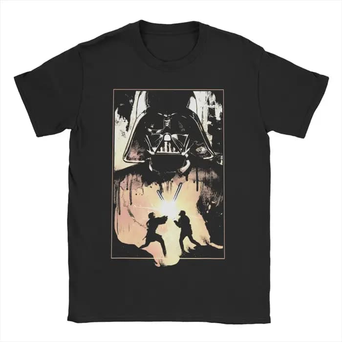 T-shirts pour hommes avec silhouettes de combat de Darth Maul, Anakin Skywalker et Obi-Wan, 100% cot