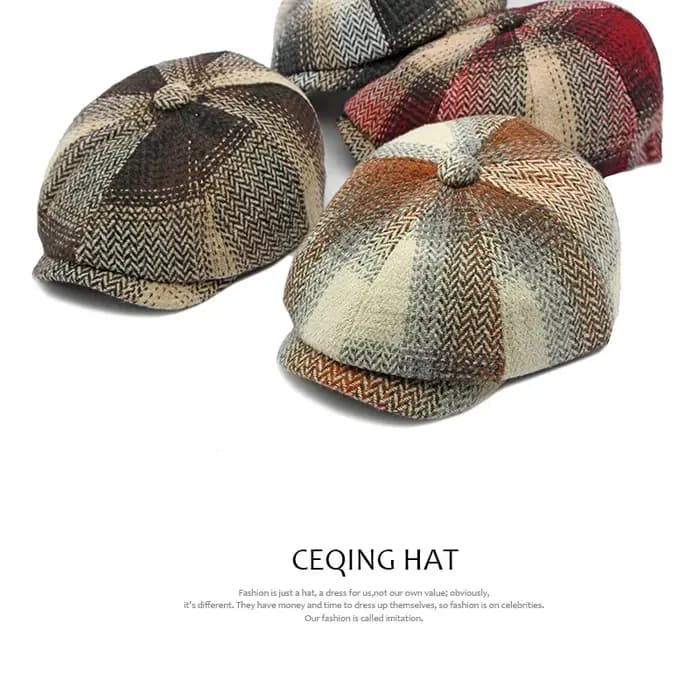 CasAdvantages-Chapeau de peintre octogonal britannique vintage pour hommes et femmes