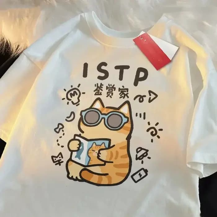 MBTI été et printemps femmes T-Shirts à manches courtes amusant chat T-Shirt respirant doux mode dessus frais rue