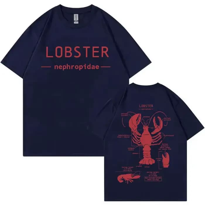 Drôle homard anatomie graphique T-shirt hommes femmes décontracté surdimensionné à manches courtes T-shirts