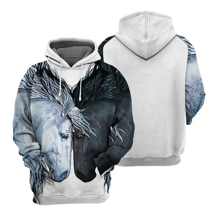 Sweat à capuche imprimé en 3D pour homme, pull à manches longues, manteau à capuche, motif animal, m
