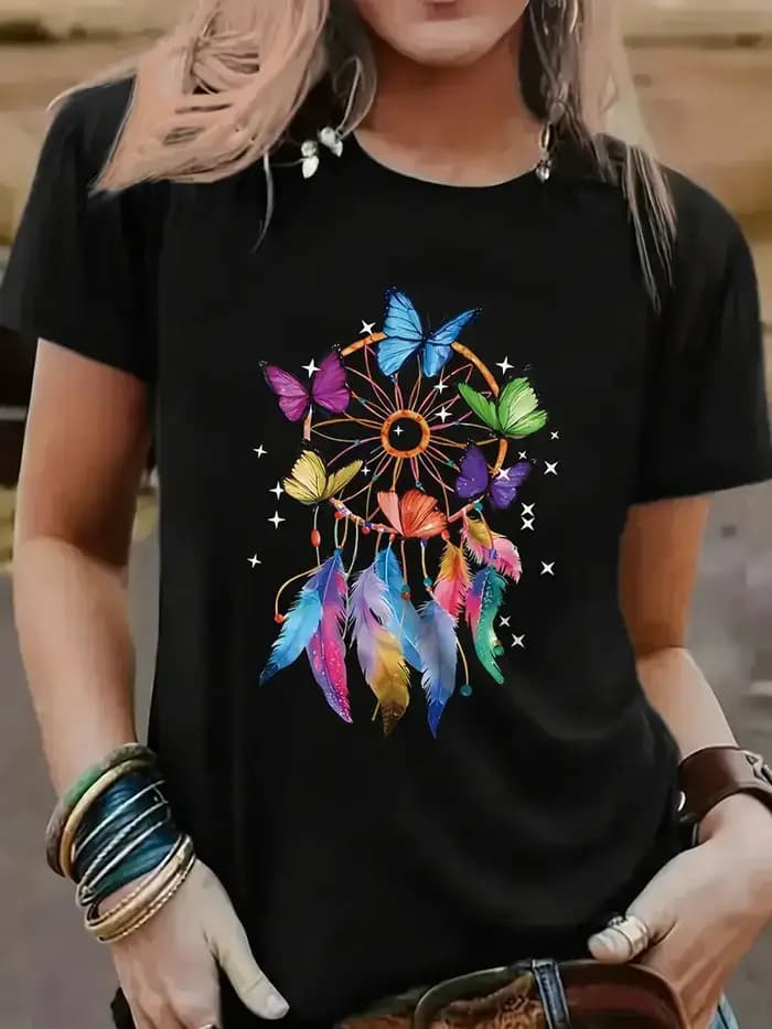 T-shirt imprimé graphique papillon