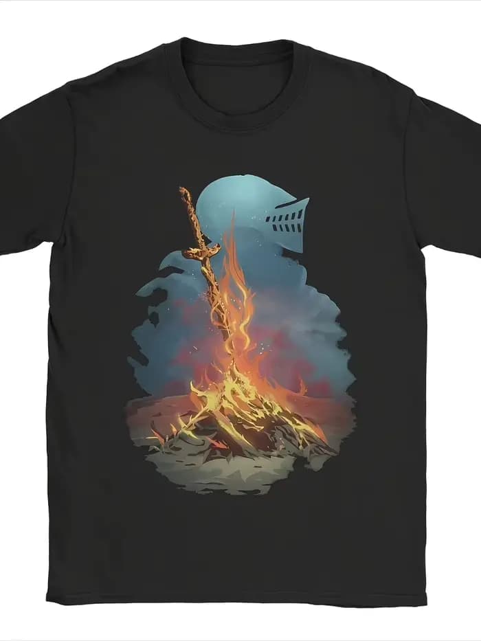 T-shirts imprimés avec graphiques de jeux Darks Soulsd pour hommes, t-shirt en pur coton Eldened Rin