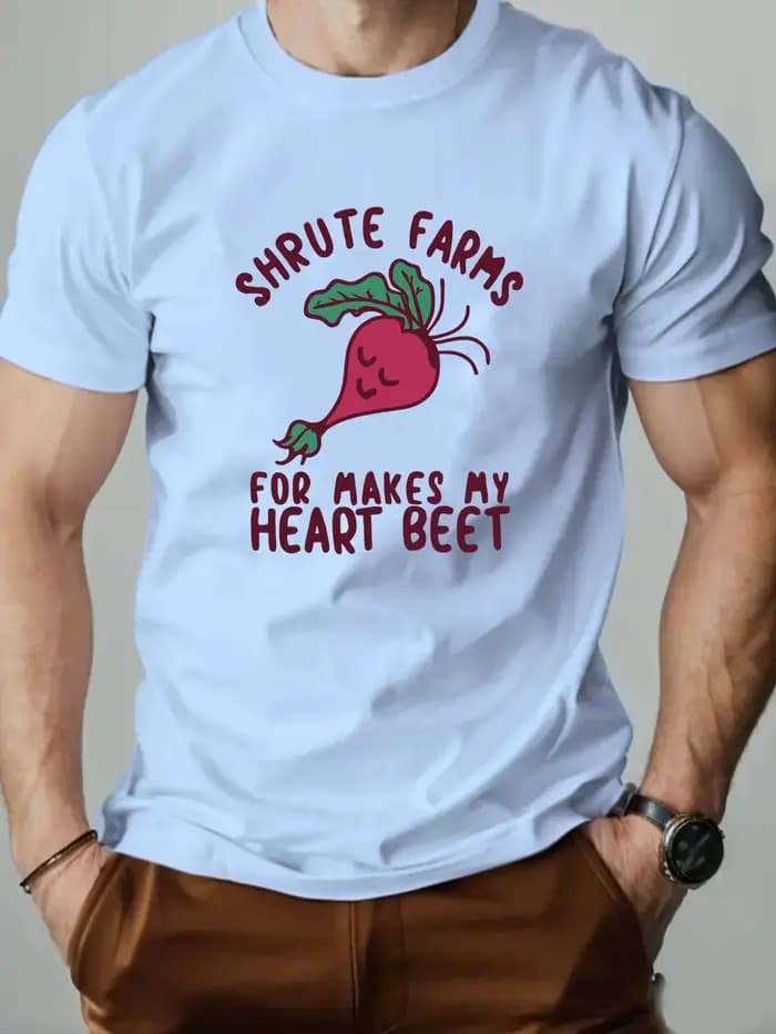 T-Shirt homme carottes motif imprimé mode loisirs sport coton