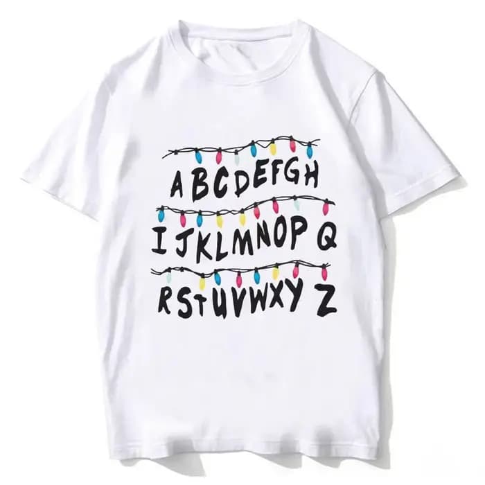 T-shirt Stranger Christmas Light avec motif monstre pour femme