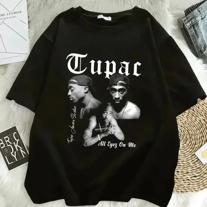 2024 Mode d'été T-shirt Rappeur Tupac Top Hip Hop Street Wear