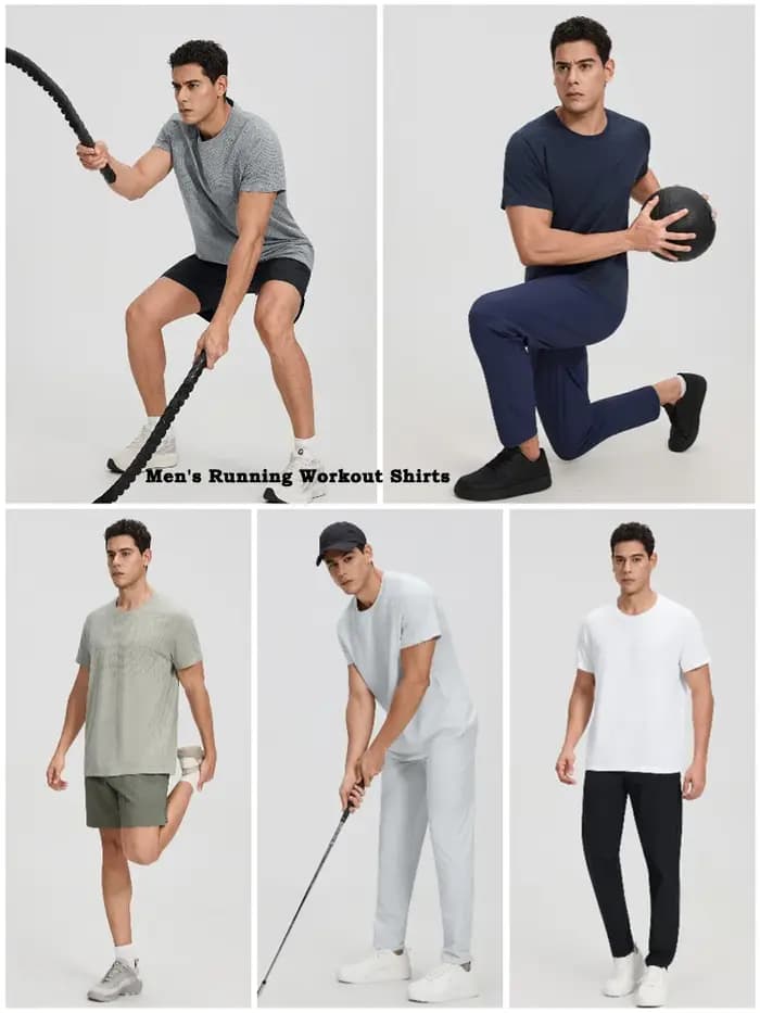 VITALINOVO T-shirt de sport pour homme à manches courtes