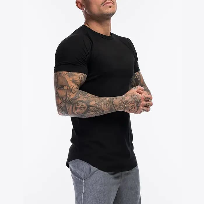 T-shirt uni à manches courtes pour homme