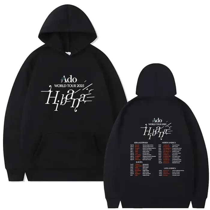 Ado World Tour 2025 Hibana Double face sweat à capuche imprimé hommes femmes mode Style japonais survêtement