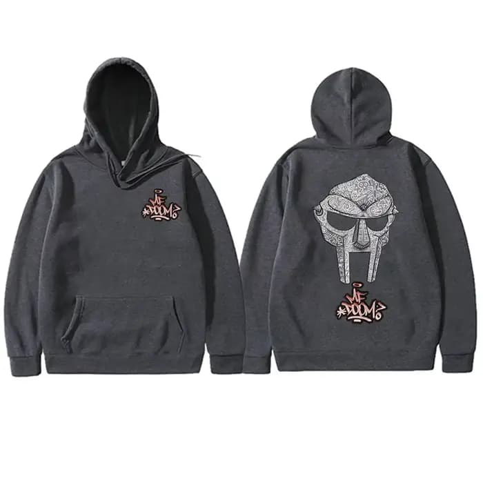 Rappeur Mf Doom visage Double face imprimé sweat à capuche homme surdimensionné pull hommes Hip Hop Rap Vintage sweats