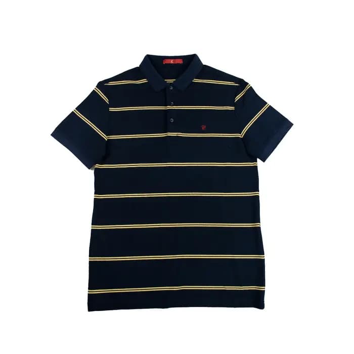 Polo à manches courtes brodé à rayures CH pour homme, coupe classique, tissu piqué, style américain,
