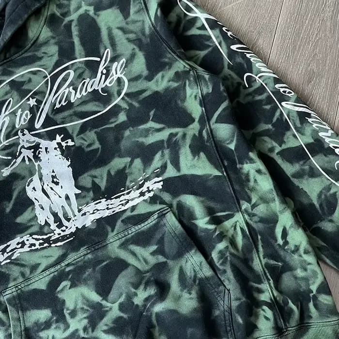 HS Green Marble Paradise Sweat à capuche Pull à capuche décontracté