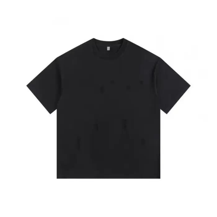 T-Shirt manches courtes col ras du cou déchiré pour hommes et femmes, ample et décontracté, même rét