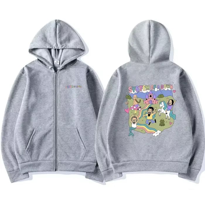 Système d'un sweat à capuche avec fermeture éclair pour homme et femme