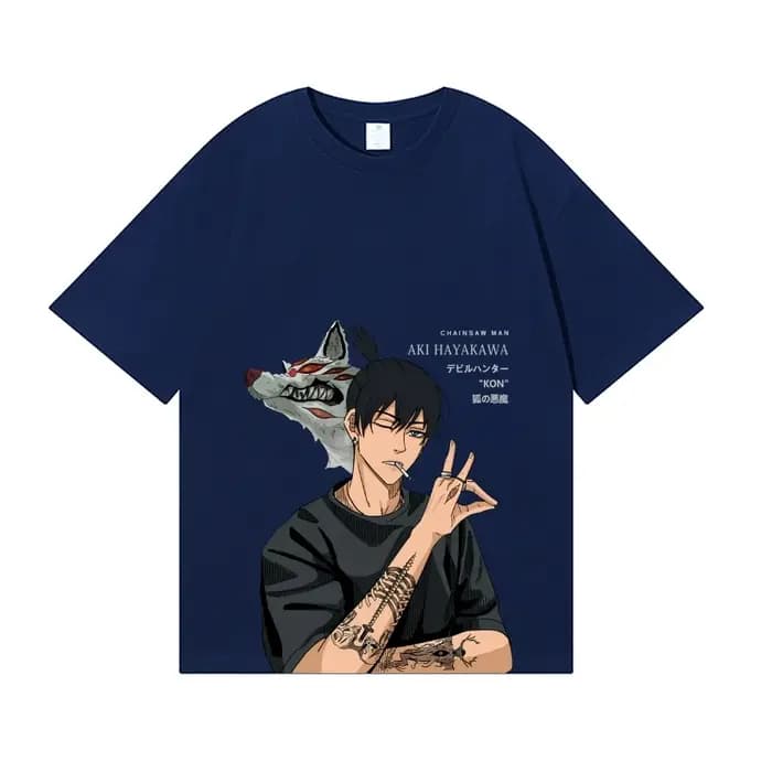 Nouveau T-shirt classique style japonais Chainsaw Man Aki Hayakawa 2026 – Streetwear de haute qualité pour hommes et