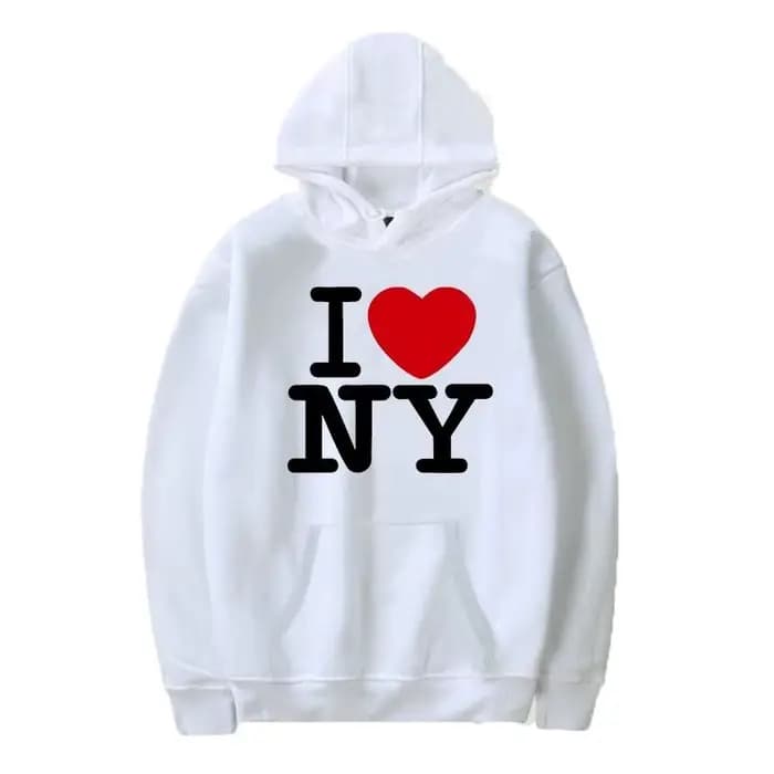 Pull à capuche imprimé I Love New York pour hommes et femmes