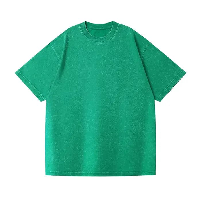 T-shirts vintage délavés pour hommes 350 g/m² – Style streetwear hip-hop rétro punk Harajuku – Hauts décontractés en coton à manches courtes effet délavé à l'acide