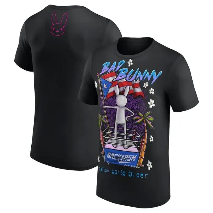 T-shirt Bad Bunny Wrestling pour hommes et femmes, vêtements d'été en coton Y2K, mode Vintage, col r