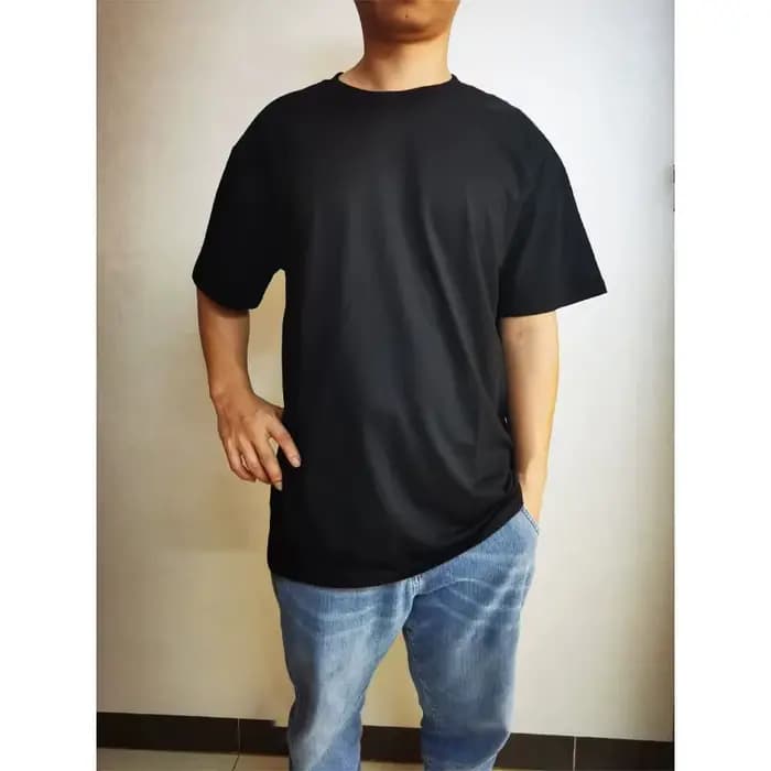 T-shirt ample pour homme coupe oversize coton et elasthanne respirant col rond style décontracté été fitness noir beige