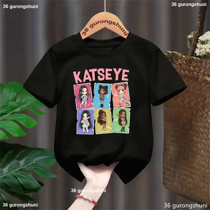 KATSEYE T-Shirt de chanteur de musique garçons/filles à manches courtes mignon enfants