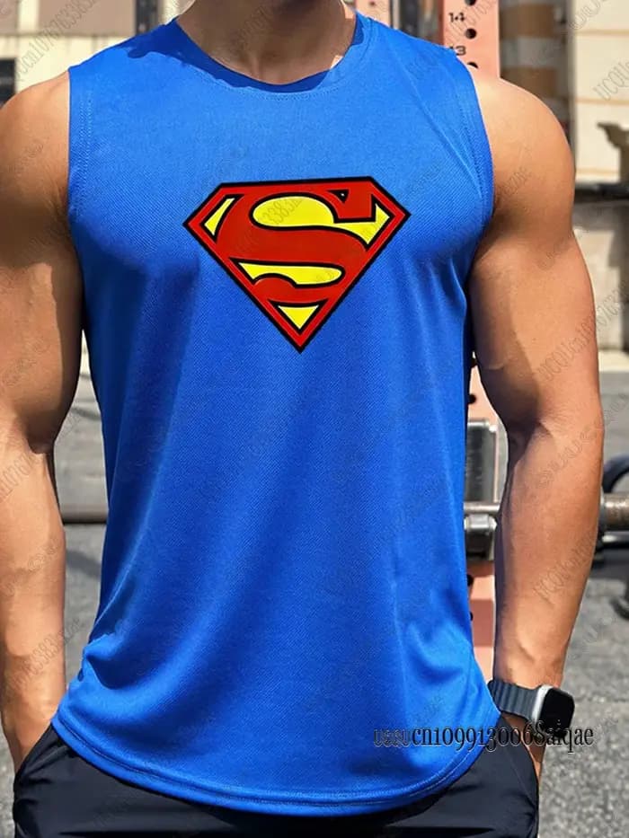 Nouveau débardeur de fitness Superman pour hommes, séchage rapide, idéal pour la gym et la musculati