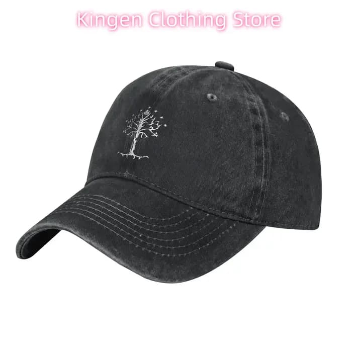 L-Lords Of The R-Rings Arbre de Gondor Casquettes de baseball de style unisexe Chapeaux en coton en détresse Casquette