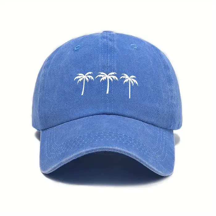 Trois casquettes de baseball imprimées cocotier pour hommes et femmes
