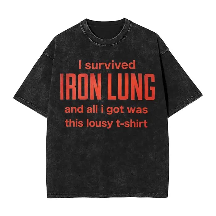 T-shirts délavés Iron Lung Markiplier Movie 2026 Streetwear Hip Hop Nouveauté T-shirts Homme Femme S