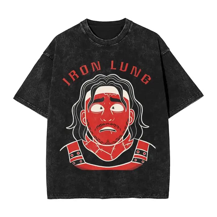 T-shirts délavés Iron Lung Markiplier Movie 2026 Streetwear Hip Hop Nouveauté