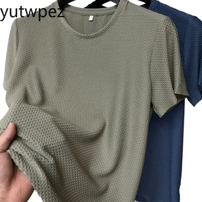 T-shirt respirant haut de gamme en soie glacée pour homme