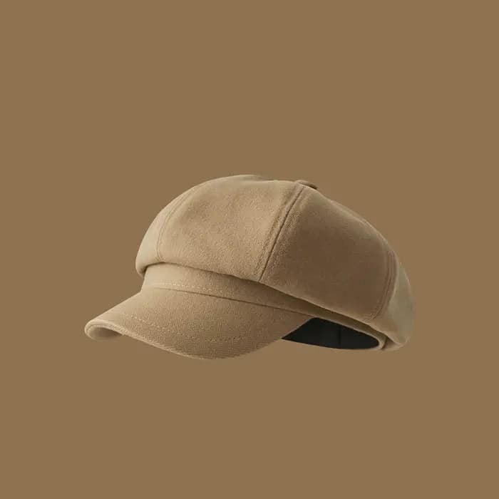 Femmes Vintage velours côtelé béret casquette automne hiver couleur unie octogonale gavroche artiste