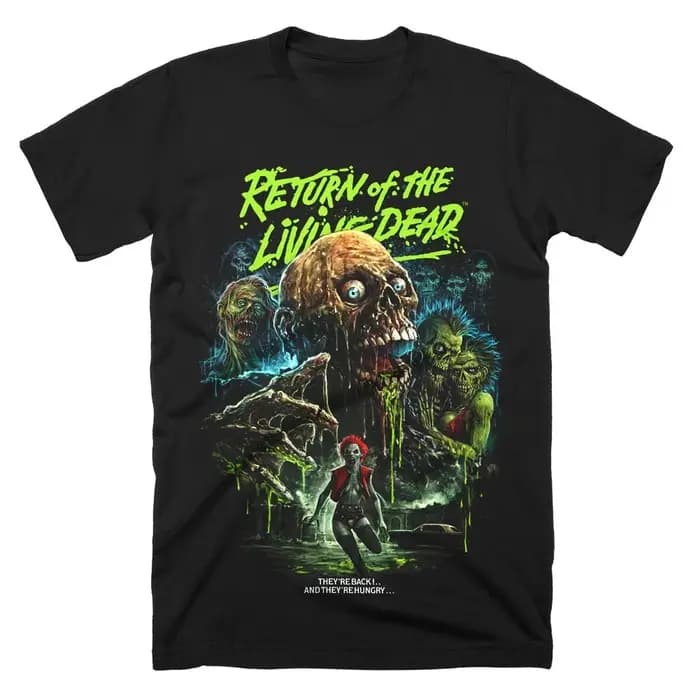 T-shirt Return of The Living Dead pour hommes, style rétro, motif zombie, horreur, manches courtes,