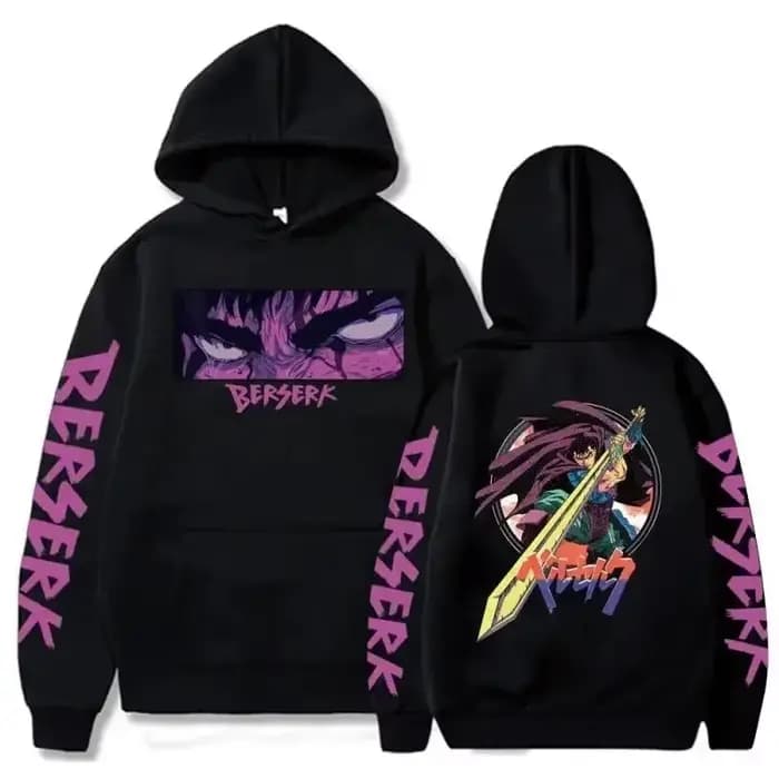 Berserk Guts sweat à capuche pour homme femmes imprimé graphique à manches longues Streetwear Style japonais Manga sweats polaire ample doux vêtements