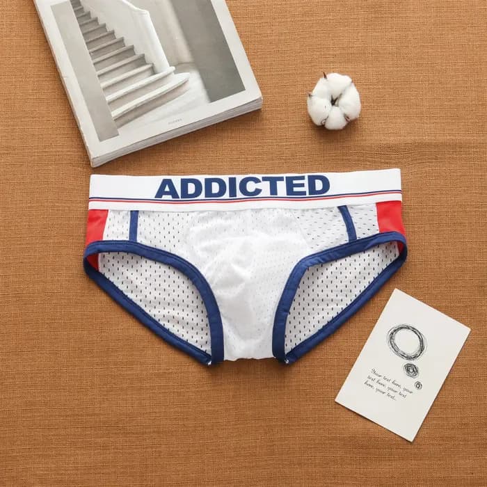 Addicted hommes sexy taille basse respirant maille de glace confortable mode slips hommes