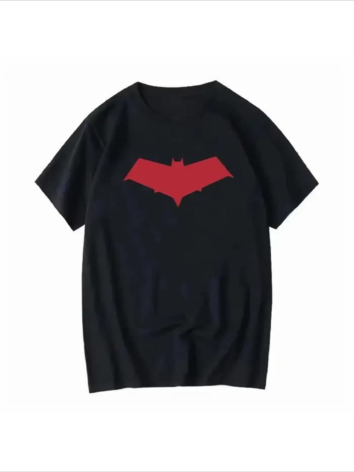 T-shirt graphique en coton avec le symbole du Capuchon Rouge Jason Todd, pour hommes et femmes, styl